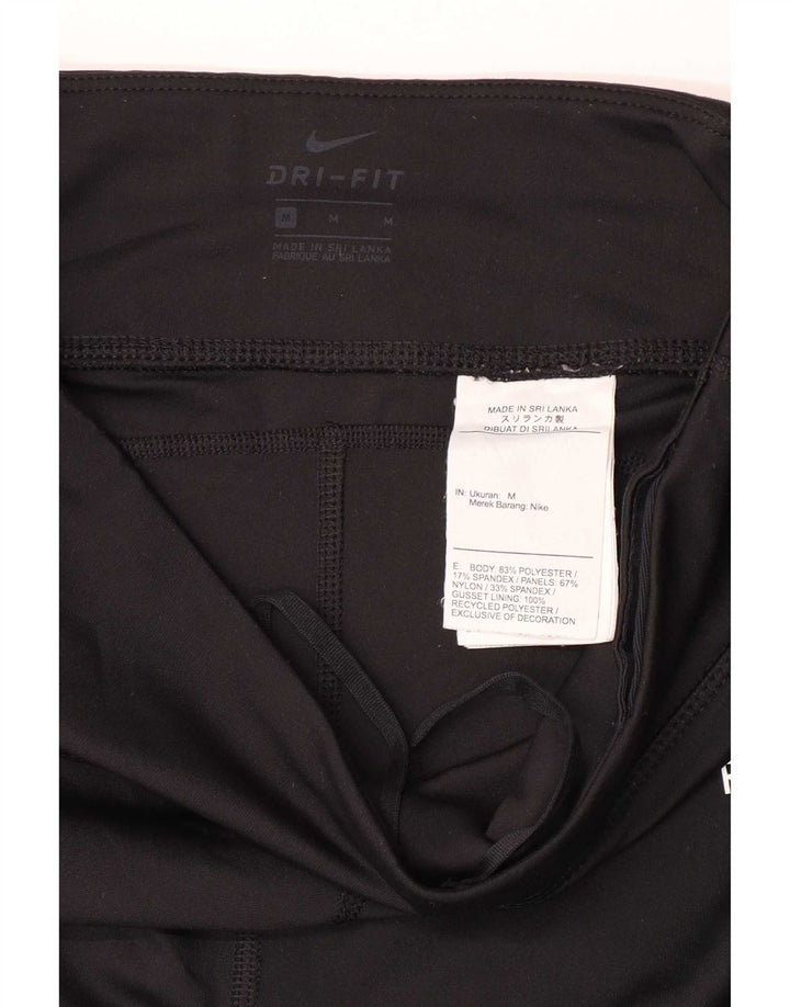 Leggings grafici Nike Dri Fit da donna UK 12 medio nero poliestere