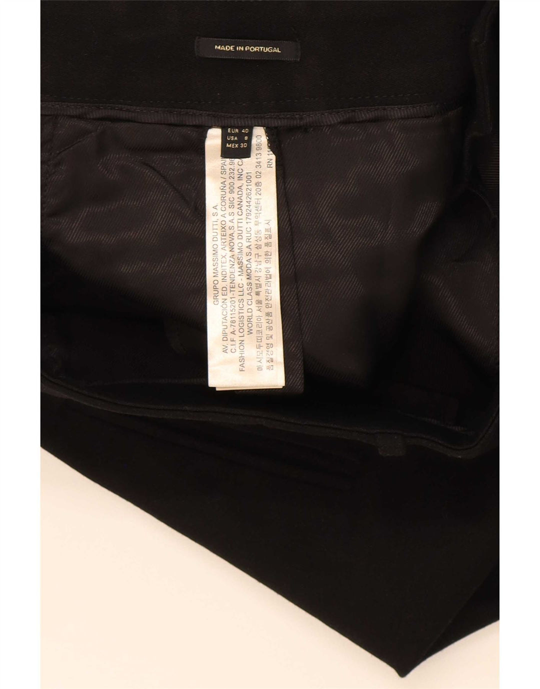 Pantaloni corti dritti da donna Massimo Dutti EU 40 Medium W30 L24 Nero