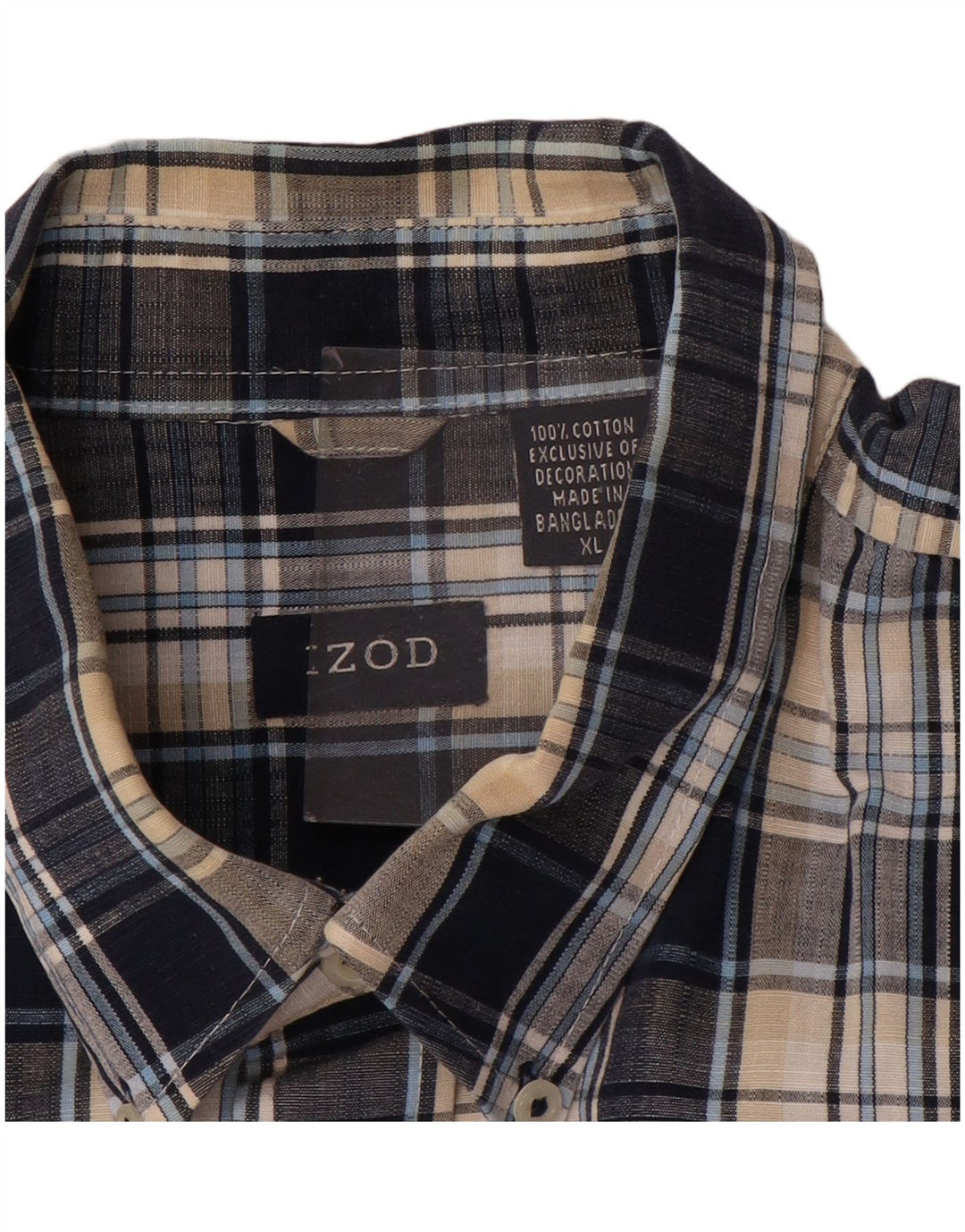 Camicia a maniche corte da uomo IZOD XL in cotone a quadri blu navy