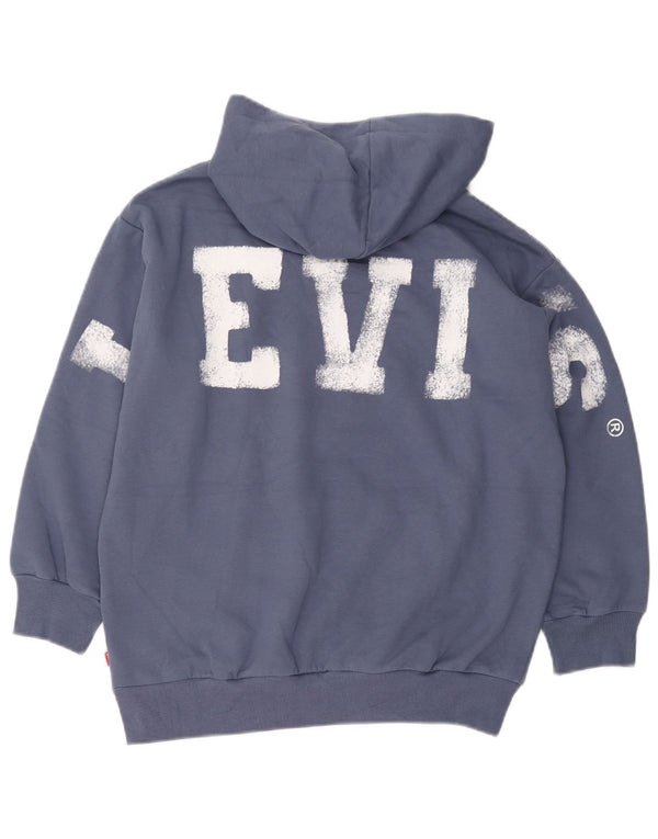 Maglione con cappuccio grafico per ragazzi Levi's 11-12 anni in cotone blu navy