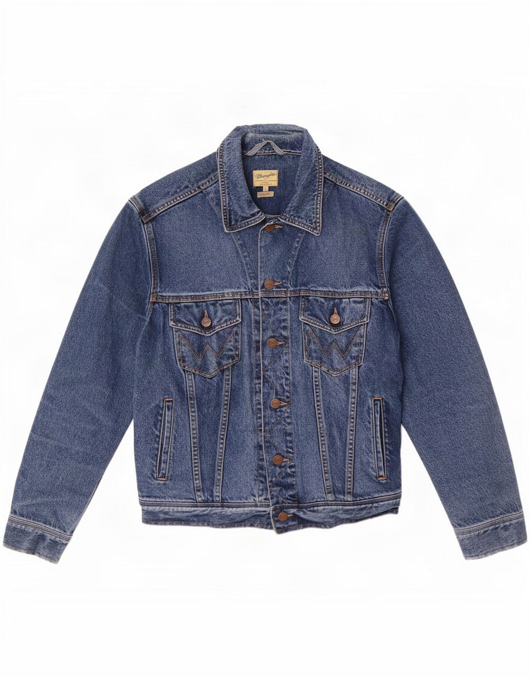 Giacca di jeans vestibilità casual da uomo Wrangler UK 40 grande blu