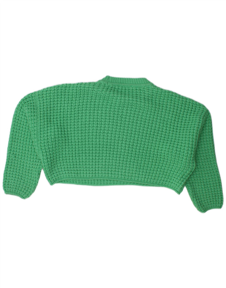 Maglione girocollo oversize corto da donna Zara UK 14 Verde medio