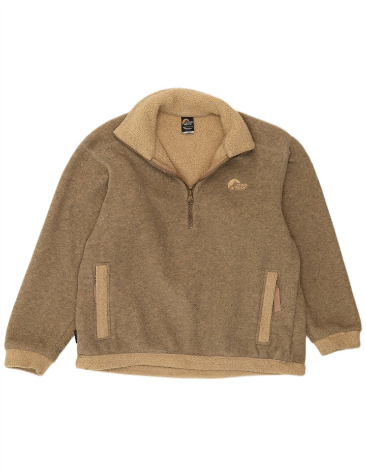 Lowe Alpine Maglione in pile da uomo Petite con zip e collo piccolo color kaki