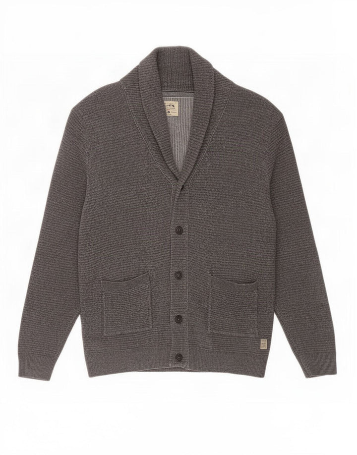 Maglione cardigan da uomo Jack & Jones grande cotone grigio