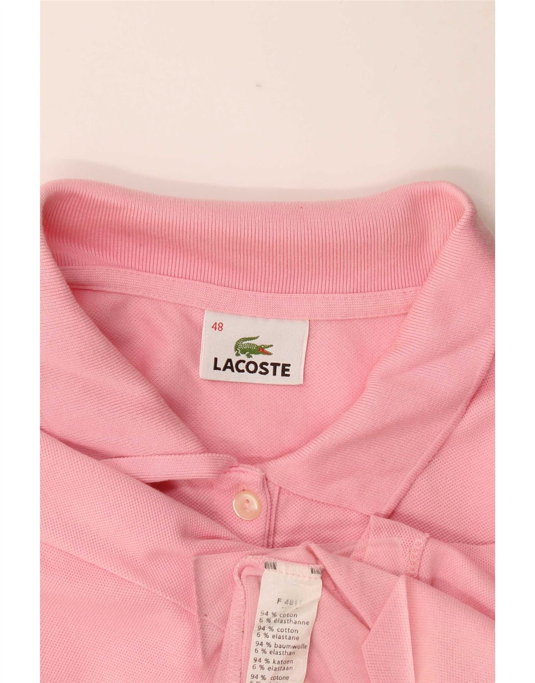 Polo da donna Lacoste taglia 48 XL in cotone rosa