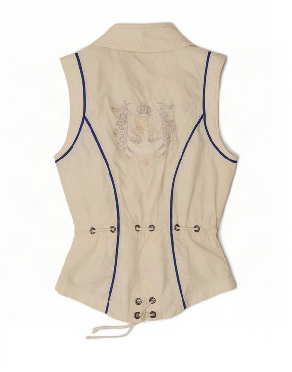 Sportalm Womens Graphic Gilet EU 36 Small Off White Colourblock Polyamide