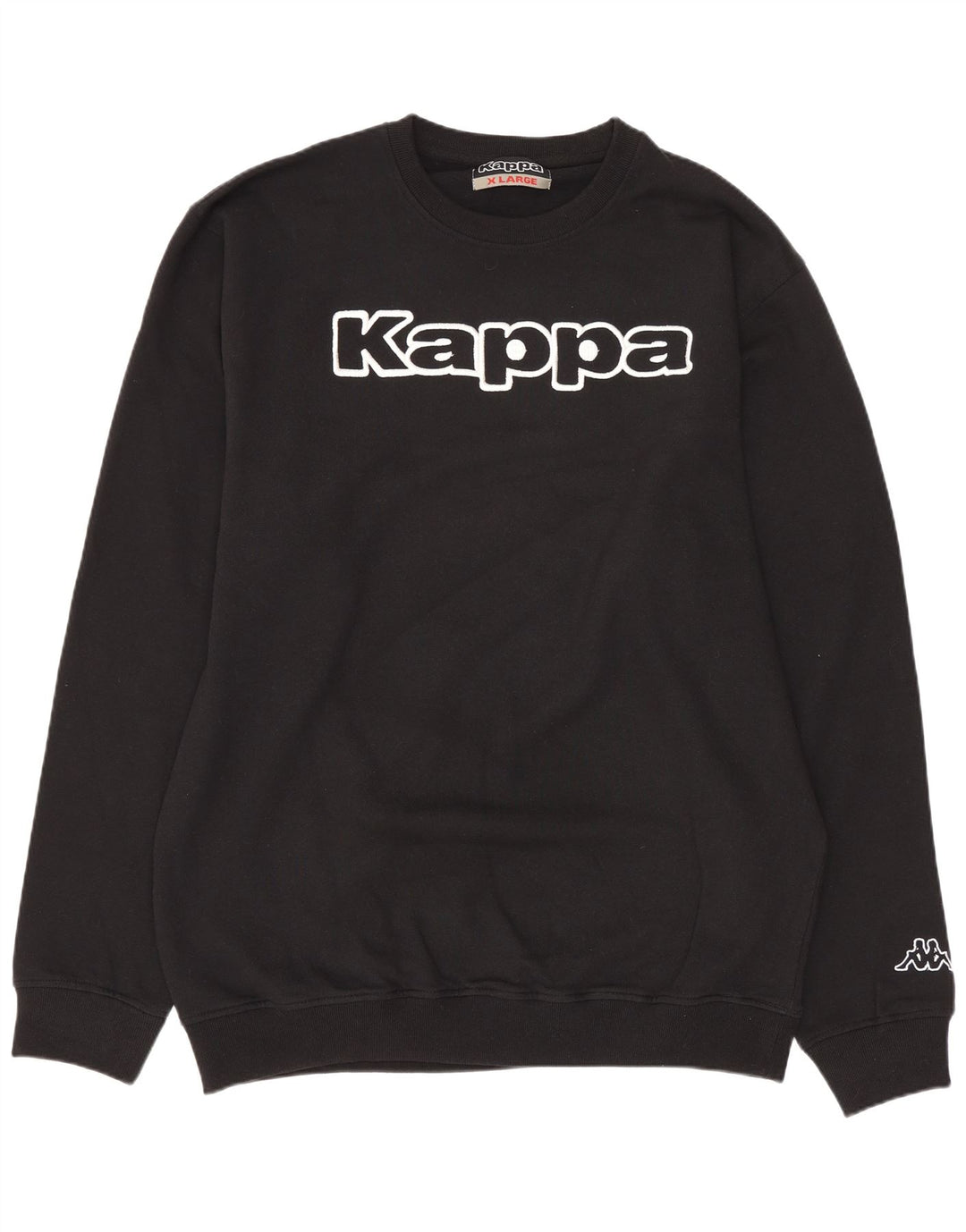 Felpa grafica da uomo Kappa Jumper XL in cotone nero