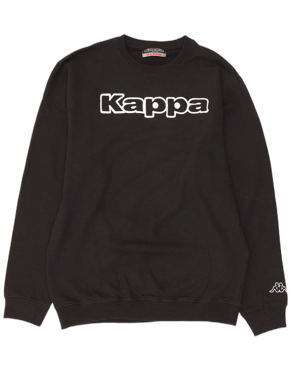 Felpa grafica da uomo Kappa Jumper XL in cotone nero