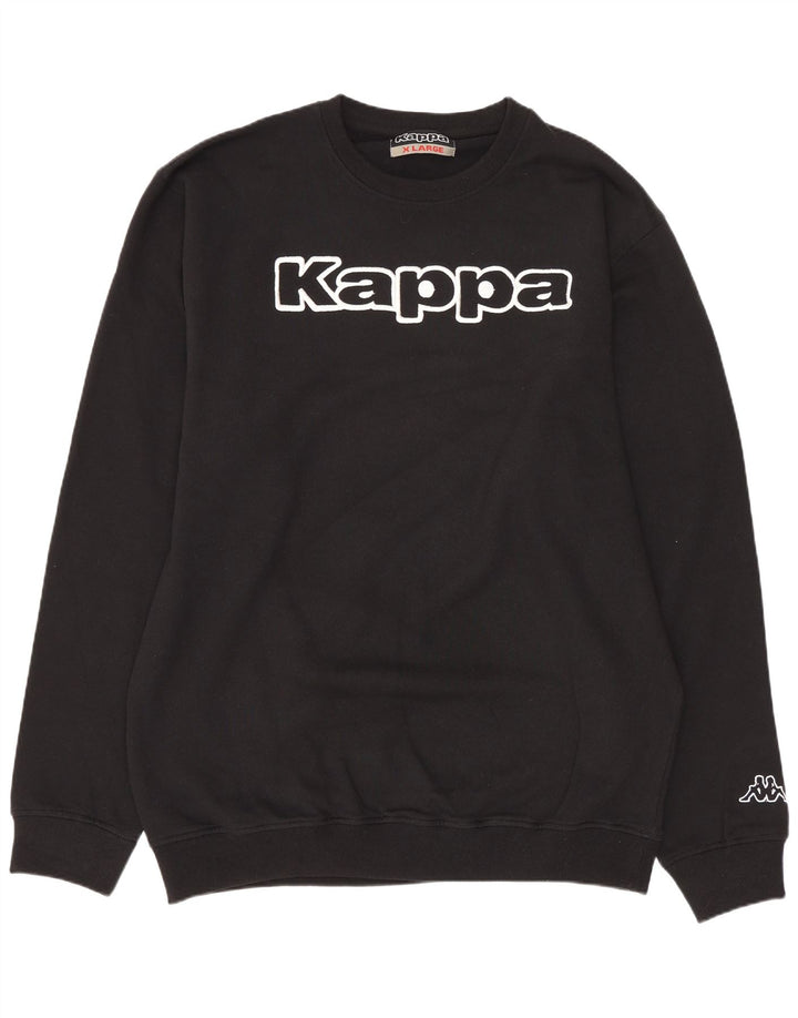 Felpa grafica da uomo Kappa Jumper XL in cotone nero