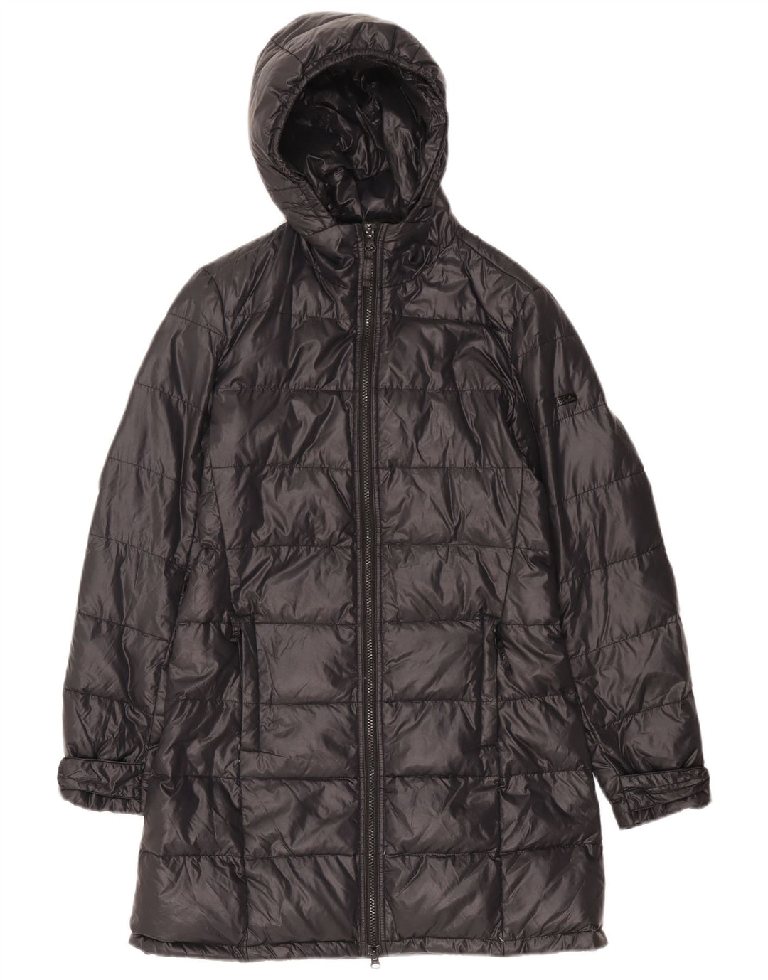 Cappotto imbottito con cappuccio da donna Ellesse UK 10 piccolo in nylon blu navy