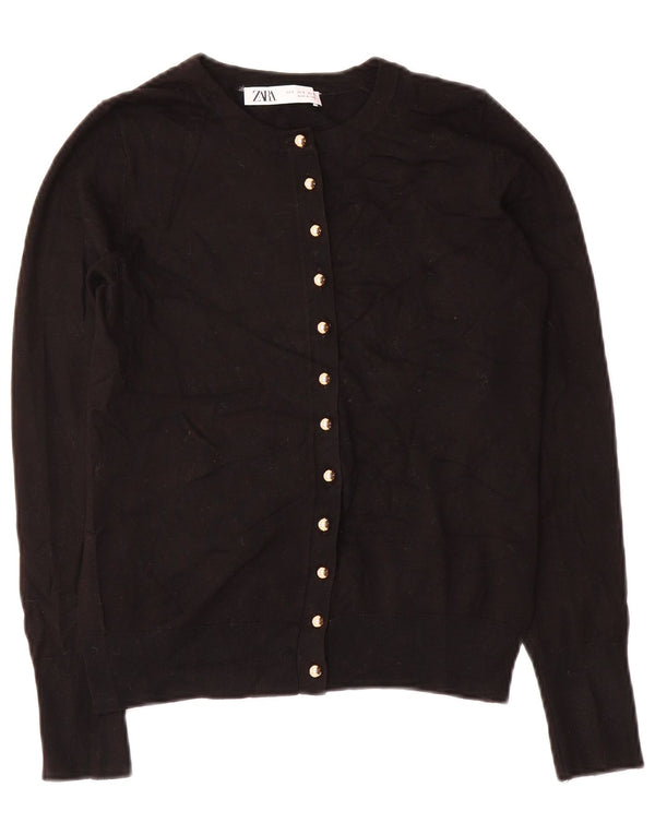 Maglione cardigan da donna Zara UK 10 piccolo in viscosa nera