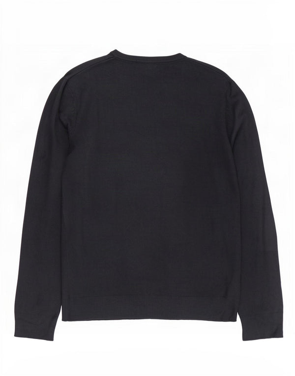 Maglione da uomo Marks & Spencer con scollo a V blu Harbour, acrilico blu scuro medio