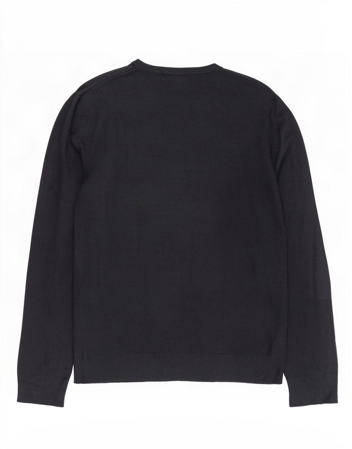 Maglione da uomo Marks & Spencer con scollo a V blu Harbour, acrilico blu scuro medio