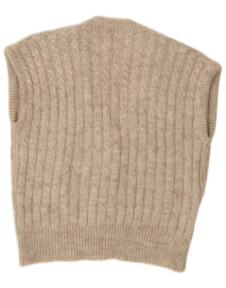 Maglione cardigan da donna vintage UK 14 Beige medio