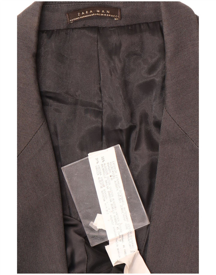 Giacca blazer da uomo a 1 bottone Zara EU 54 XL cotone grigio