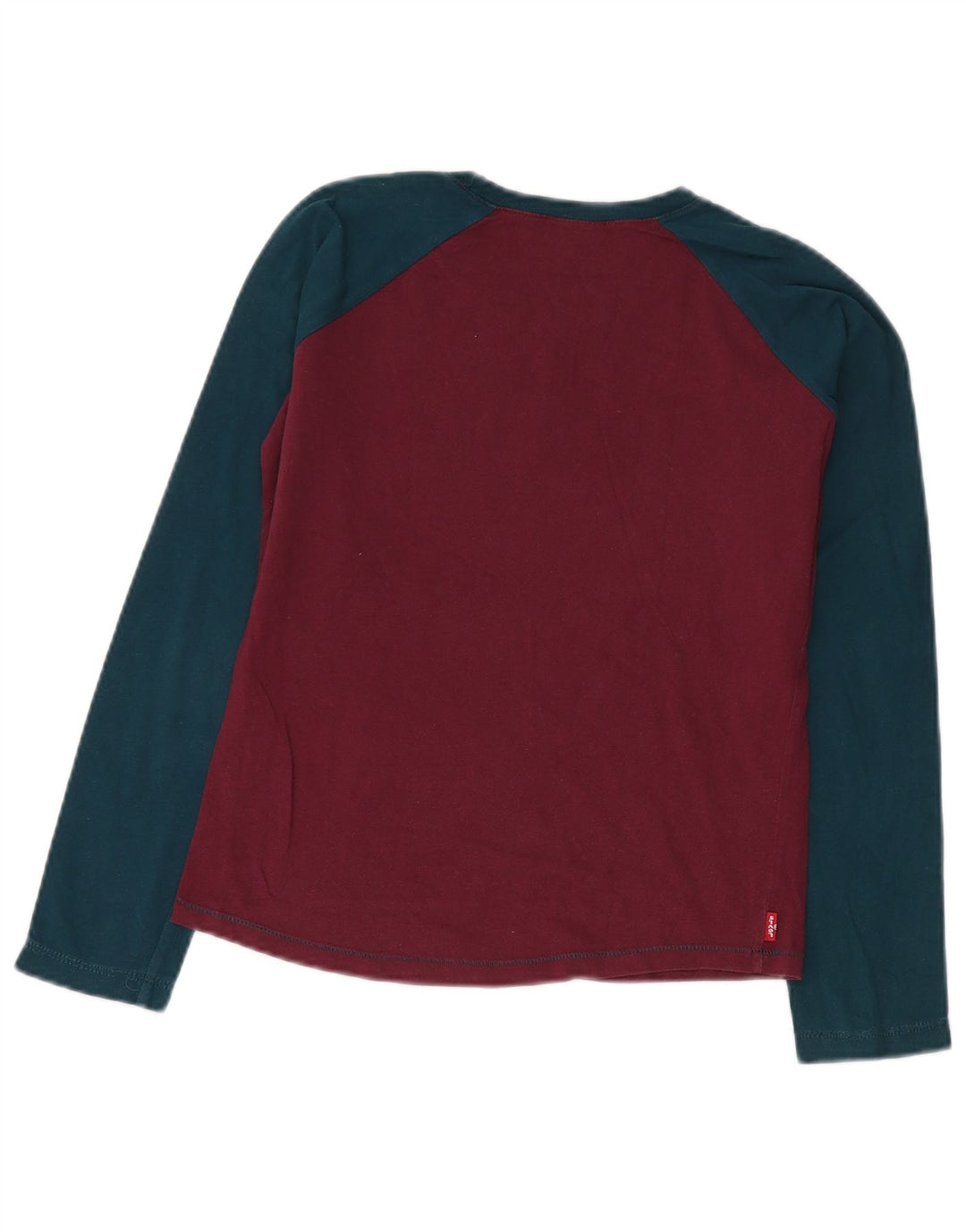 Levi's Top grafico da donna a maniche lunghe UK 14 Colorblock medio bordeaux