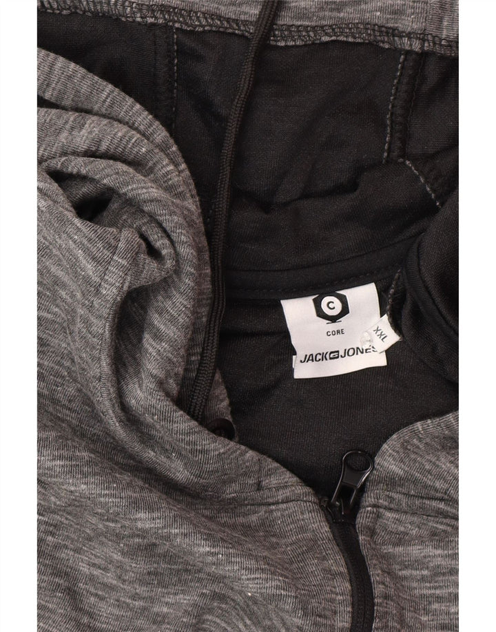Maglione con cappuccio e zip da uomo Jack & Jones 2XL Poliestere color block verde