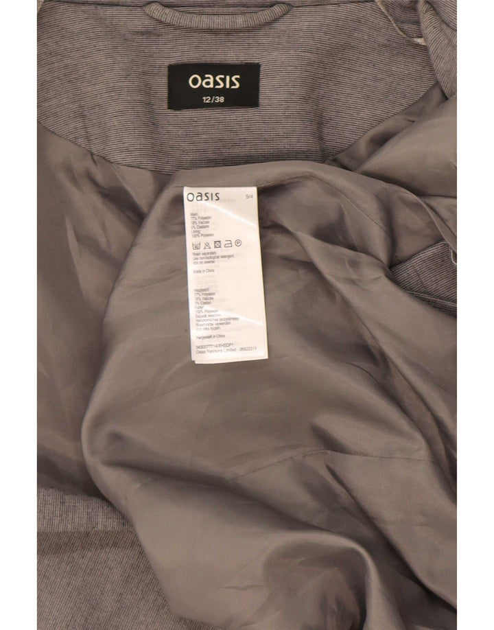 Giacca blazer aperta da donna Oasis UK 12 Poliestere grigio medio