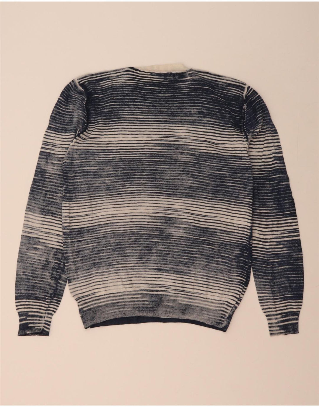 Maglione da uomo con scollo a V Marlboro Classics gessato medio blu navy