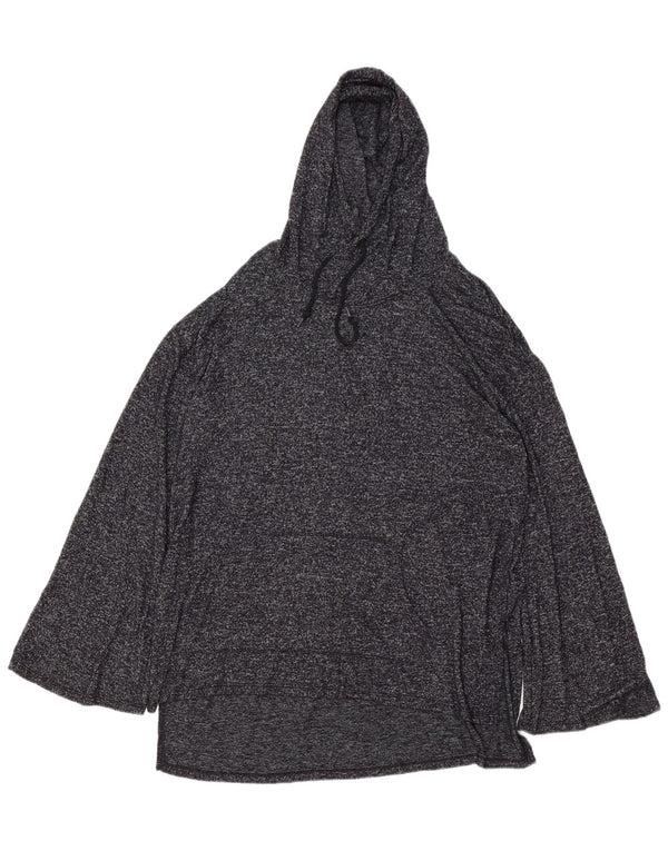 MOSSIMO Camicetta lunga con cappuccio da donna Top UK 16 Large Rayon grigio screziato