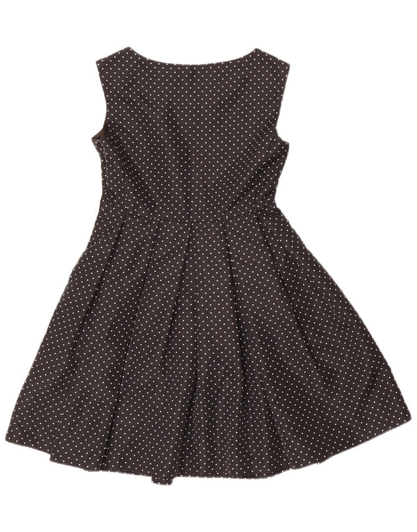 Abito a trapezio senza maniche da donna Zara UK 10 piccolo poliestere maculato nero