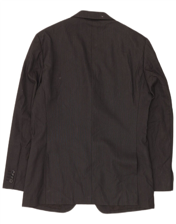 Giacca blazer da uomo a 3 bottoni Boggi IT 48 lana gessata media nera