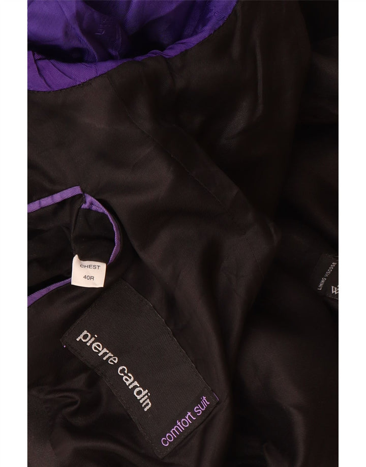 Giacca blazer da uomo a 1 bottone Pierre Cardin UK 40 grande lana nera