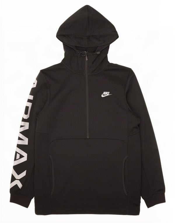 Felpa con cappuccio e collo oversize con zip Nike Air Max da donna UK 10 piccola nera
