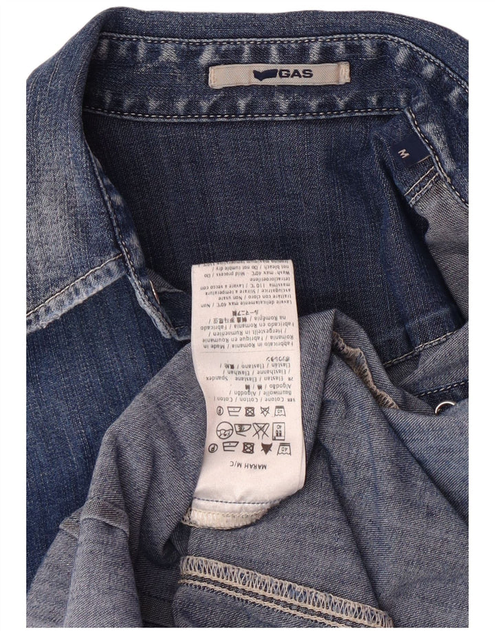 Camicia in denim a maniche corte da donna Gas UK 12 Cotone blu medio