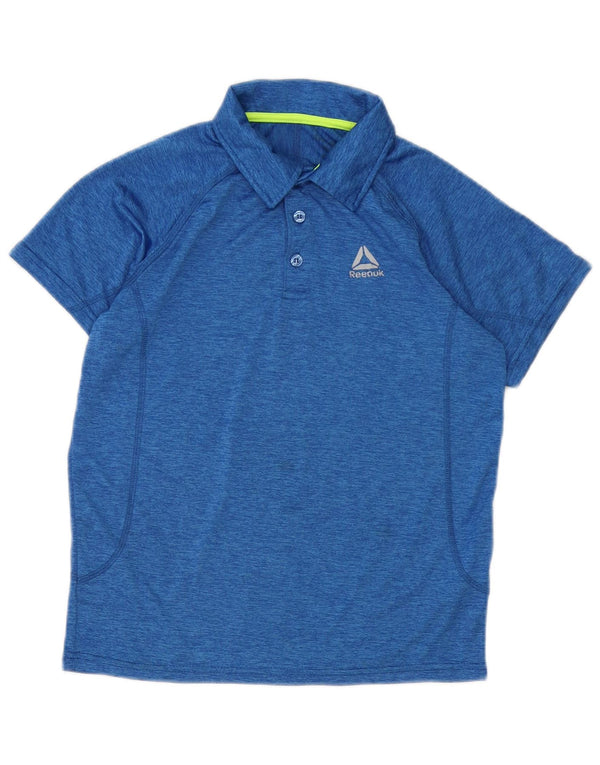 Polo REEBOK da bambino 11-12 anni in poliestere mélange blu