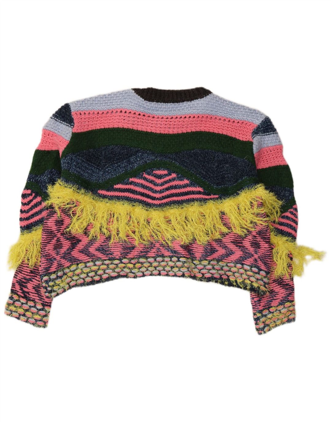 Maglione girocollo oversize da donna ZARA UK 10 piccolo multicolore