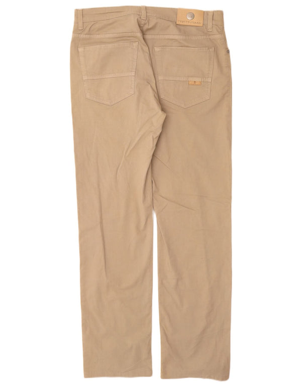 Pantaloni Casual Dritti Uomo Trussardi W33 L31 Cotone Beige