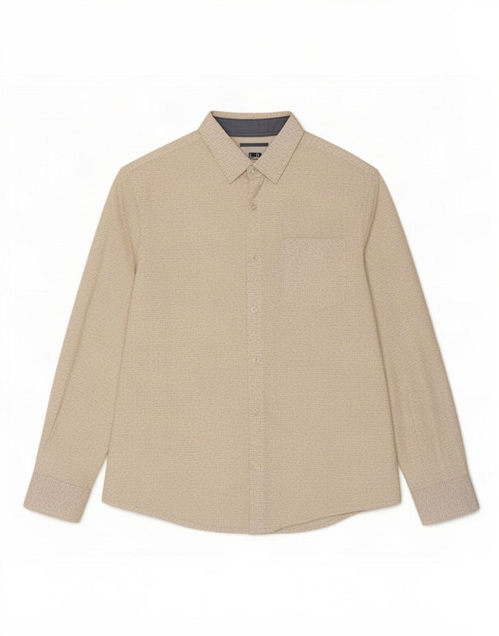 Camicia da uomo Pinguino in cotone screziato bianco medio