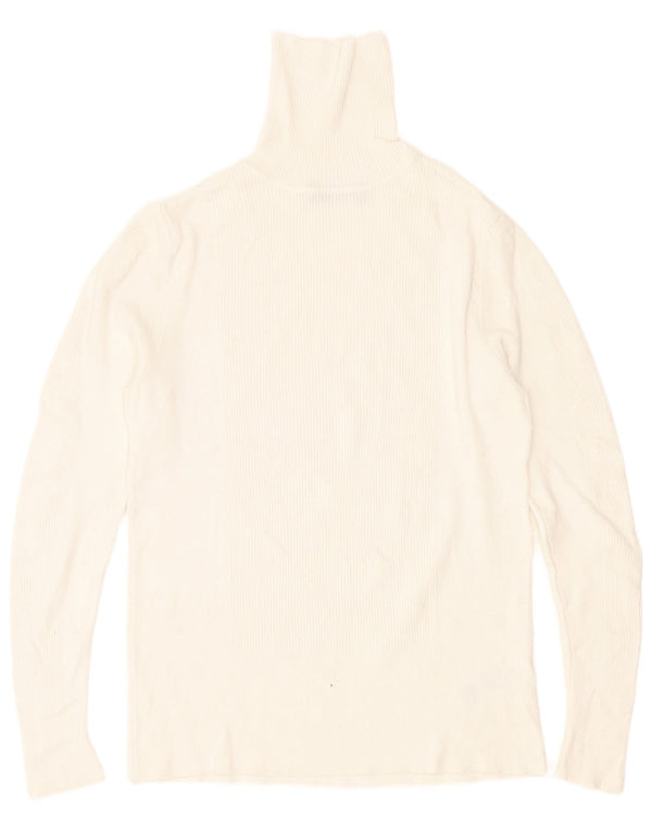Marks & Spencer maglione a collo alto da donna UK 14 Medium White