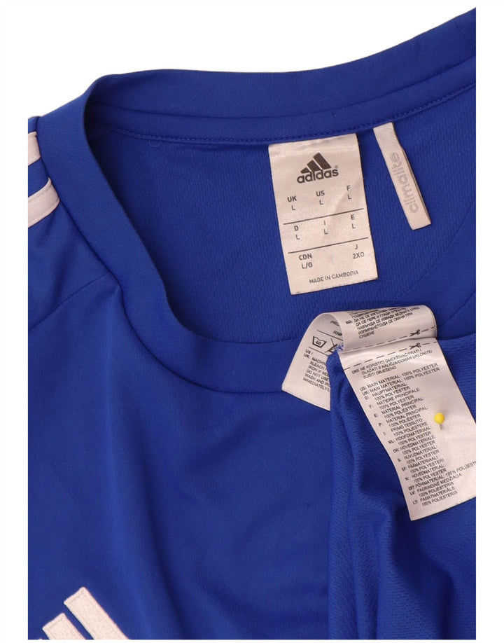 T-shirt Adidas Climalite da uomo, grande, in poliestere color block blu