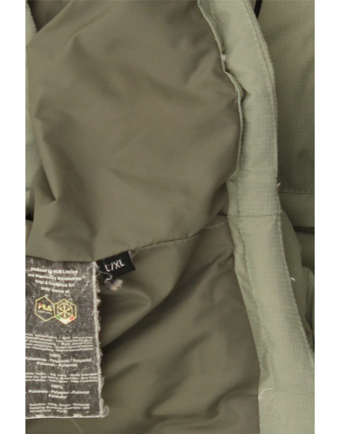 FILA Mens Hooded Padded Jacket UK 40 Large Green Colourblock Polyamide Vintage Fila and Second-Hand Fila from Messina Hembry 