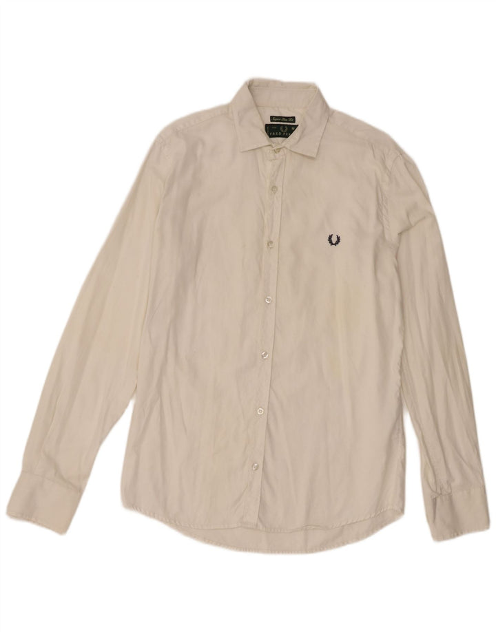 Camicia Fred Perry da uomo extra slim fit in cotone bianco medio