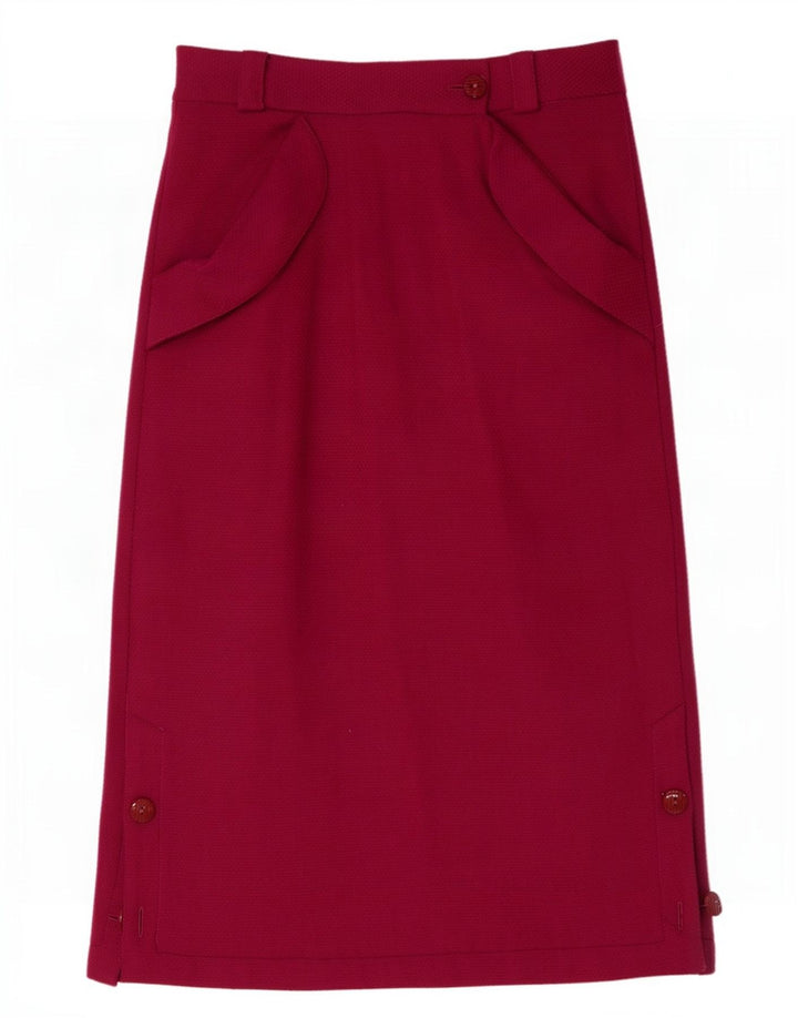 Gonna lunga da donna vintage piccola W24 Borgogna