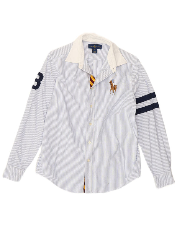 Camicia grafica per ragazzi Ralph Lauren 14-15 anni Grande cotone gessato blu