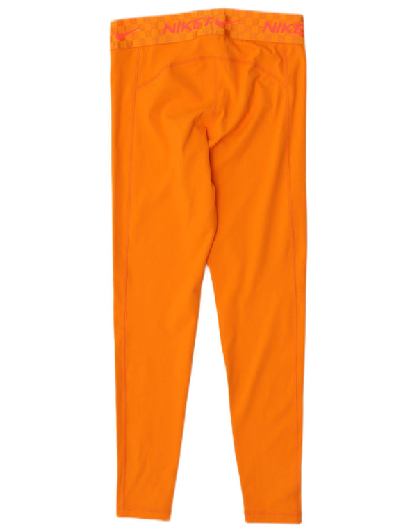 Leggings grafici Nike Dri Fit da donna UK 12 poliestere arancione medio
