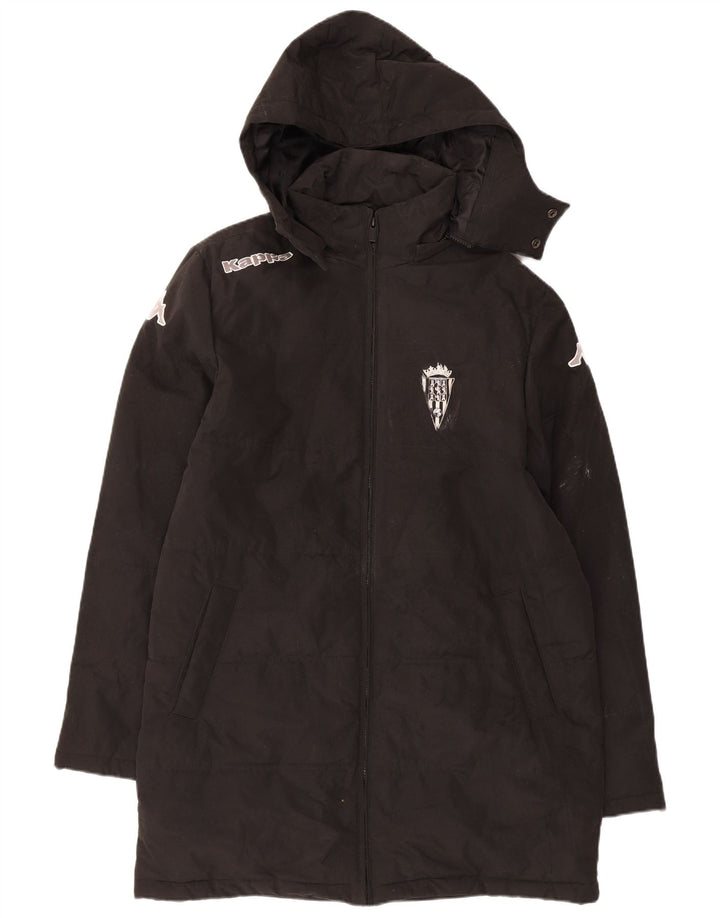 Giacca a vento con cappuccio grafico da uomo Kappa UK 38 poliestere nero medio