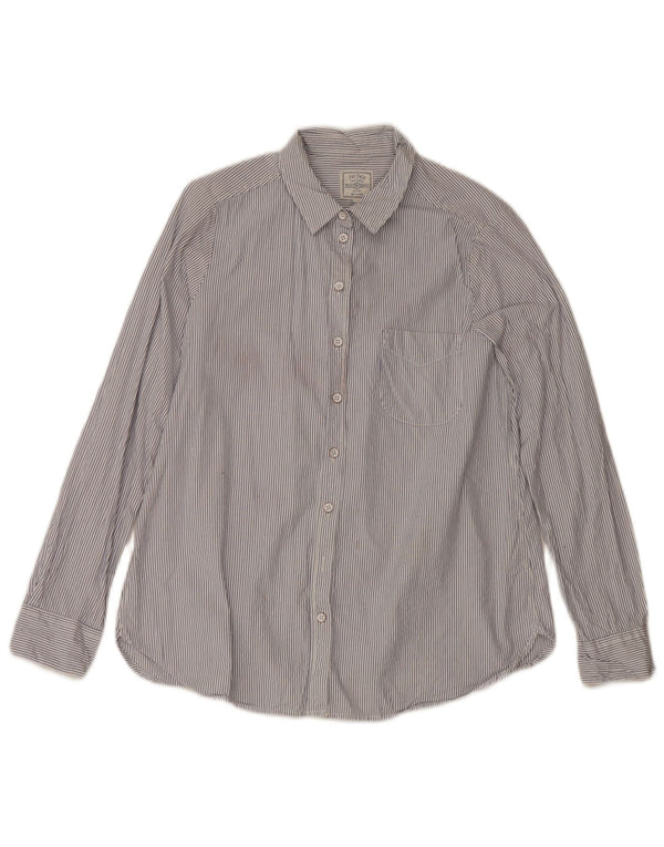 Camicia da donna Fat Face UK 14 Grande Gessato Bianco