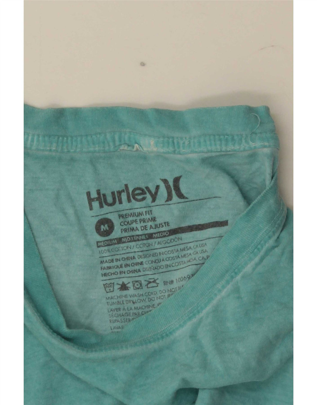 T-shirt Hurley da uomo premium fit in cotone blu medio
