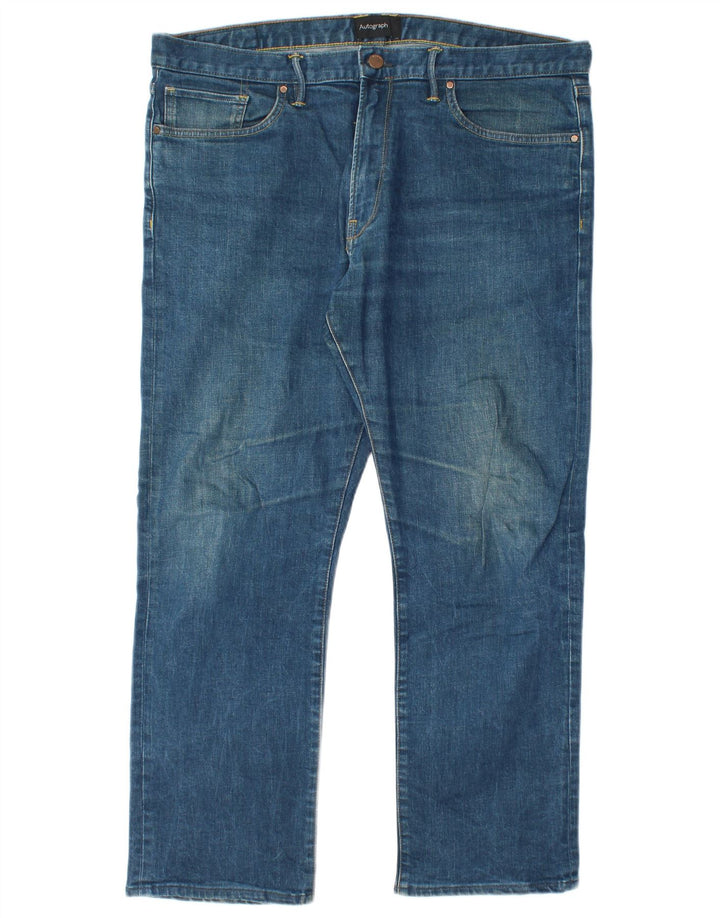 Jeans dritti autografi da uomo Marks & Spencer W36 L27 cotone blu