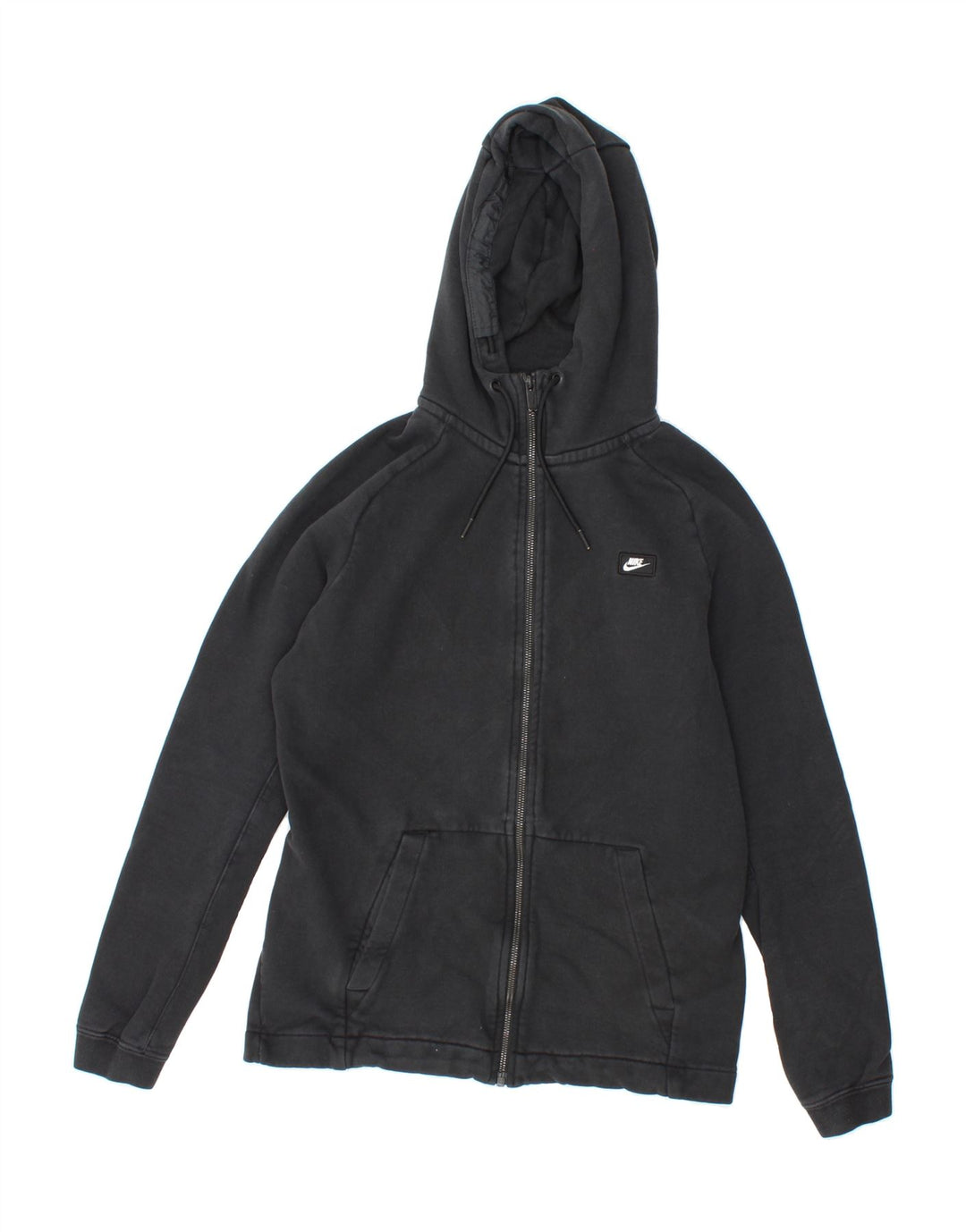 NIKE Womens Zip Hoodie Sweater UK 14 Medium Black Cotton Vintage Nike and Second-Hand Nike from Messina Hembry 