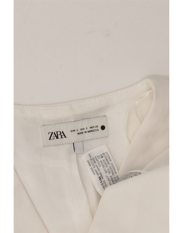 Gilet da donna Zara UK 10 piccolo poliestere bianco