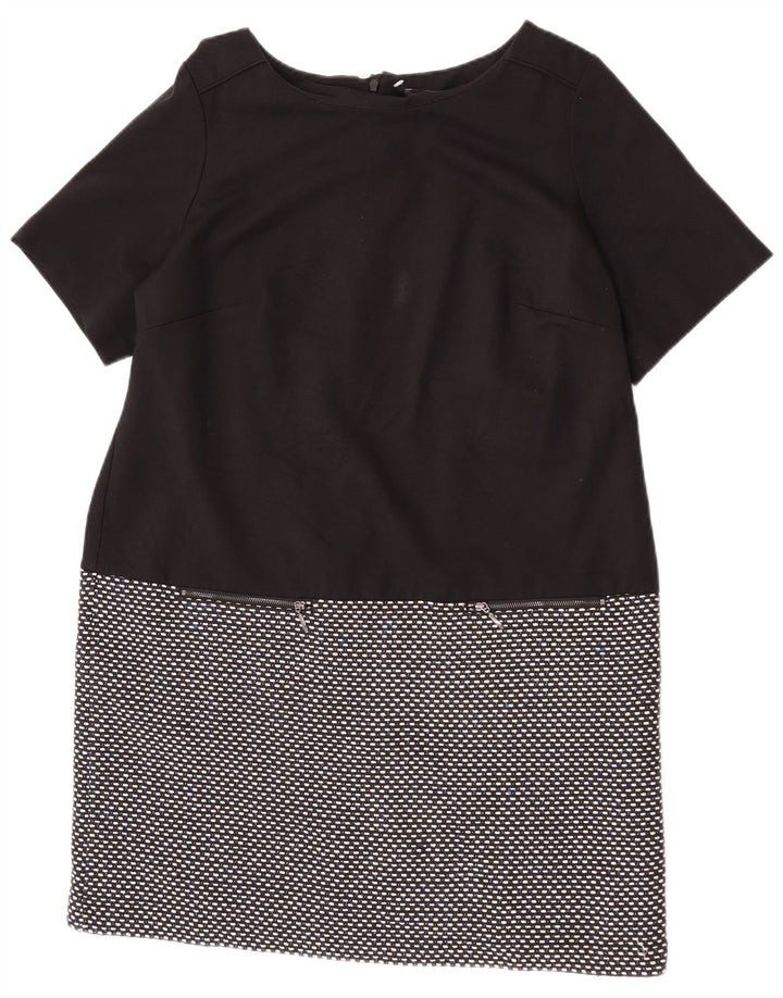 Abito a trapezio da donna Marks & Spencer UK 20 2XL cotone geometrico nero