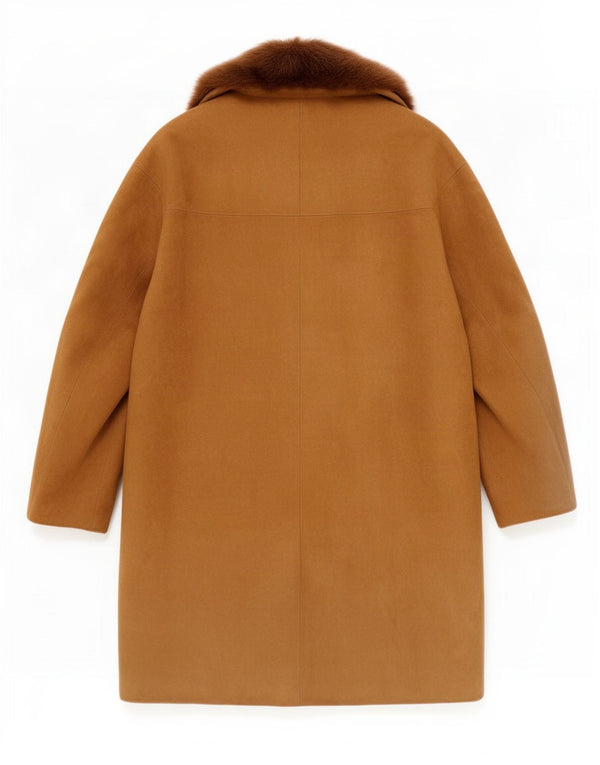 Soprabito vintage da donna in pelle scamosciata UK 14 marrone medio