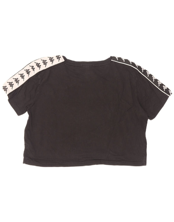 T-shirt corta con grafica Kappa da donna, taglia UK 16, grande, cotone color block nero
