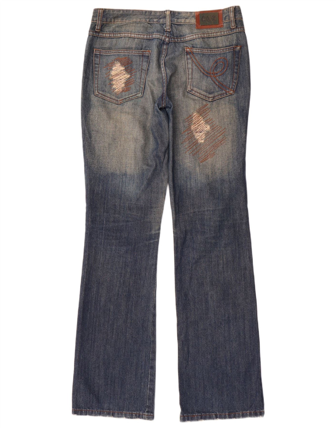 Jeans bootcut invecchiati da donna Elisa Landri IT 44 medio W30 L35 blu